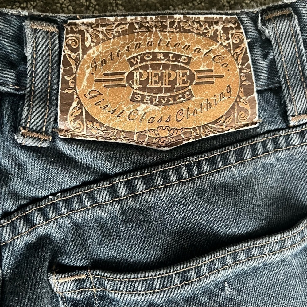 Vintage 90s International World Pepe Service Mom Fit High Rise Black Jeans 25 - Picture 5 of 8
